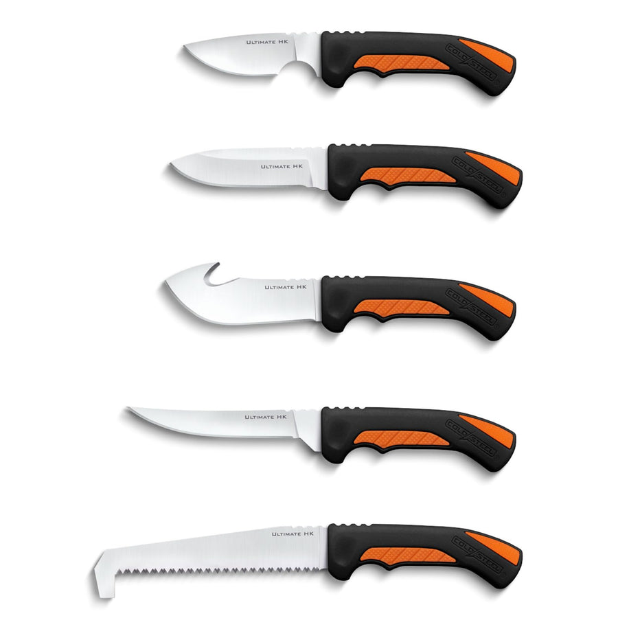 Cold Steel 5 Hunting Kit Fixed Blade Knives Versatile Durable - Sturdy 4116 SS Blades, Double-Textures Handles, Carrying Case Included