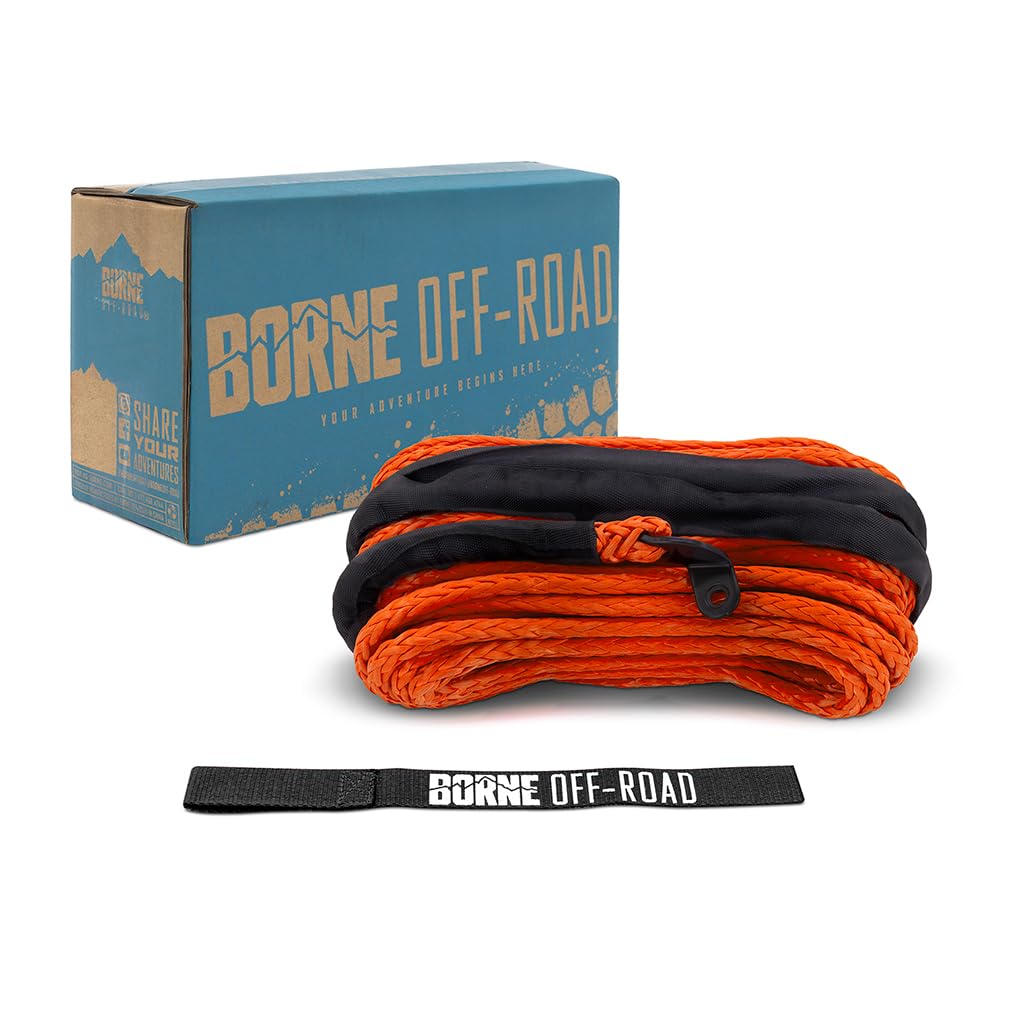 Off-Road Borne Replacement Synthetic Winch Rope 3/8" x 85ft Orange