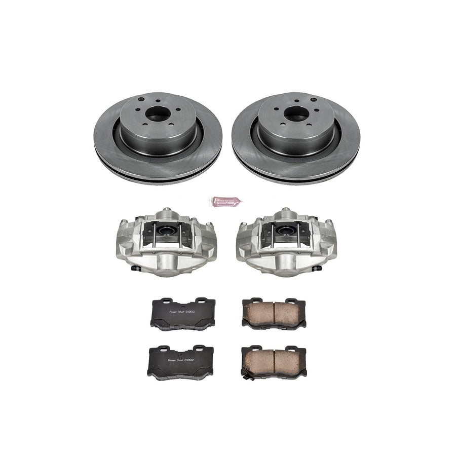 Power Stop KCOE5861 Replacement Autospeciality Rear Caliper Kit- OE Rotors, Ceramic Brake Pads, Calipers For FX50, M, M37, M56, Q50, Q60, Q70, Q70L, [Model Specific]