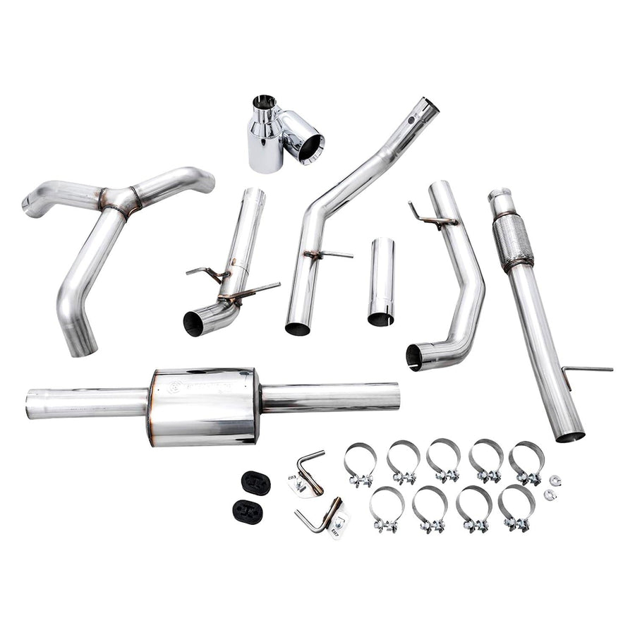 0FG™ 304 SS Cat-Back Exhaust System AWE Tuning 3015-32205 with Split Rear Exit