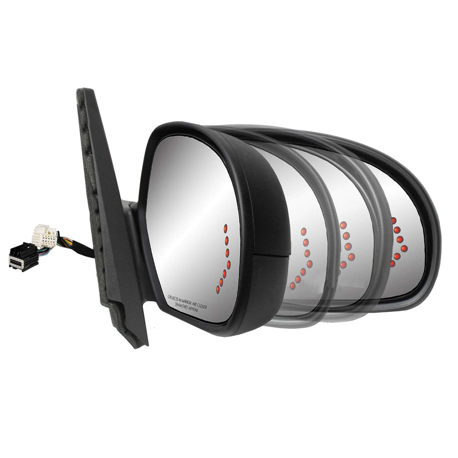 Mirror Passenger Side for Avalanche, Silverado/Sierra 1500, 2500, 3500, Suburban, Tahoe, Yukon/Denali/XL, Silverado/Sierra Hybrid, Arrow Signal, Curb Assist, Pwr Fold, Heated Pwr