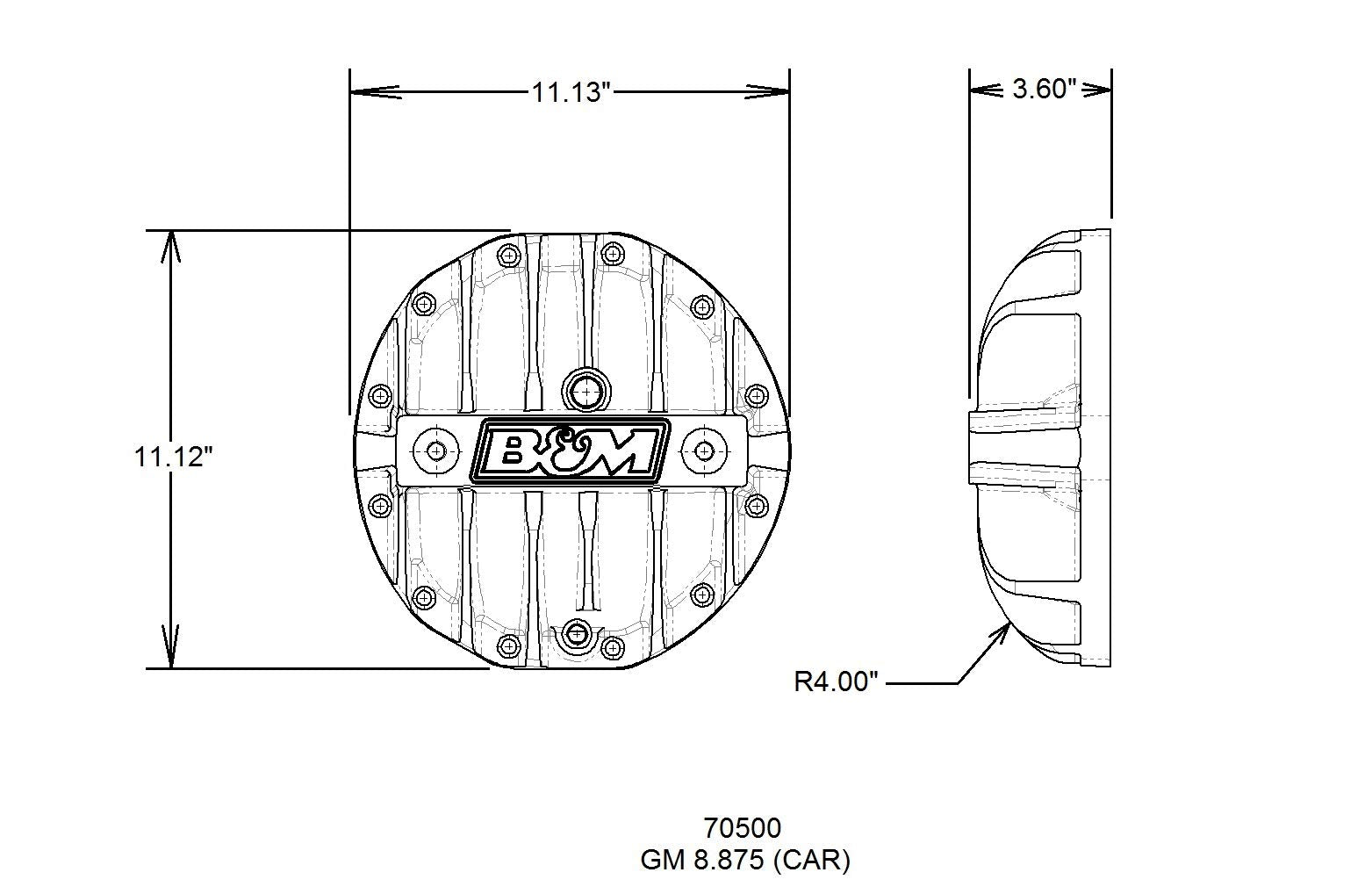 Hi-Tek B&M 70500 Aluminum Differential Cover