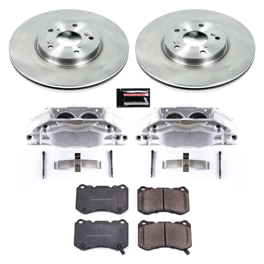 Power Stop KCOE3029 Front Caliper Brake Kit- Brake Rotors, Ceramic Brake Pads and Brake Calipers For Acura TL 2004-2008 [Model Specific]