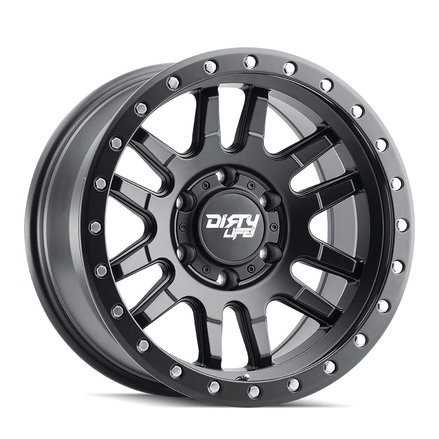 PRO CANYON 17x9, Bolt Pattern: 6x5.5/, Offset: -12, MATTE BLACK W/SIMULATED RING, set of 1