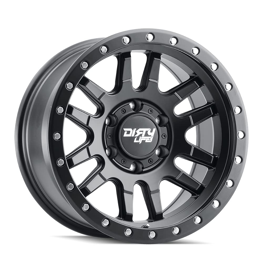 17x9 CANYON PRO, Bolt Pattern: 5x5/, Offset: -12, MATTE BLACK W/SIMULATED RING, set of 1