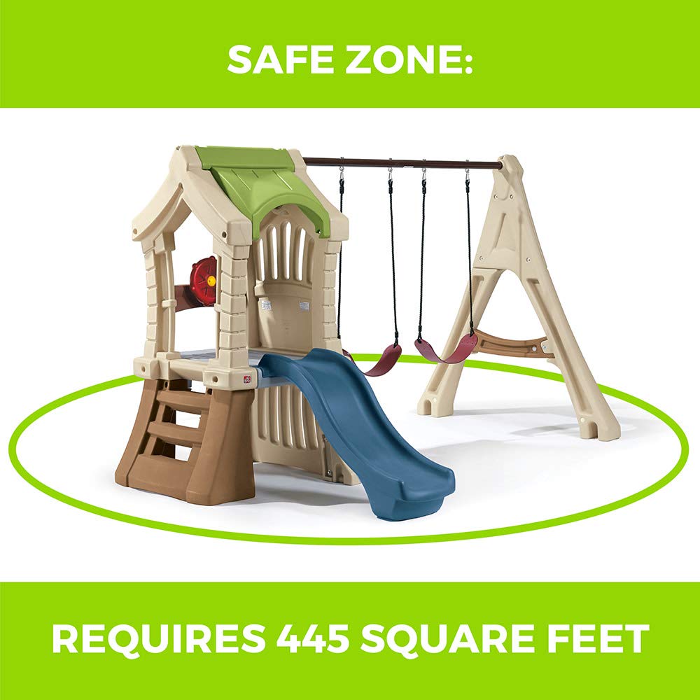 Step2 Play Up Gym Set for Kids, Backyard Slide, Outdoor Swing Set, Swings, Playhouse, & Crawl Space, Two Tier, Easy Set Up, Toddlers Ages 3-6 Years Old