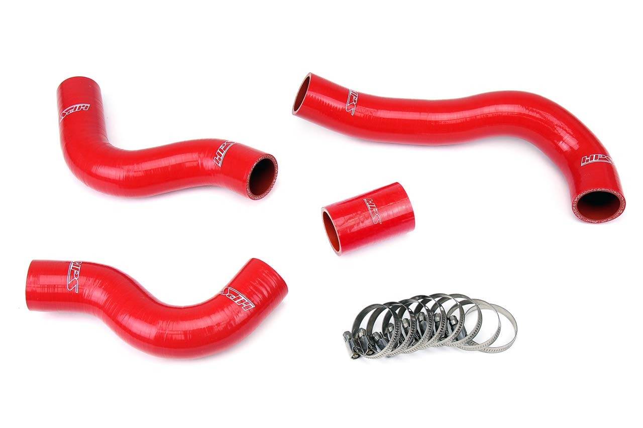 Red HPS Performance Silicone Radiator Hose Kit Coolant OEM Replacement Upper Lower 57-1847-RED