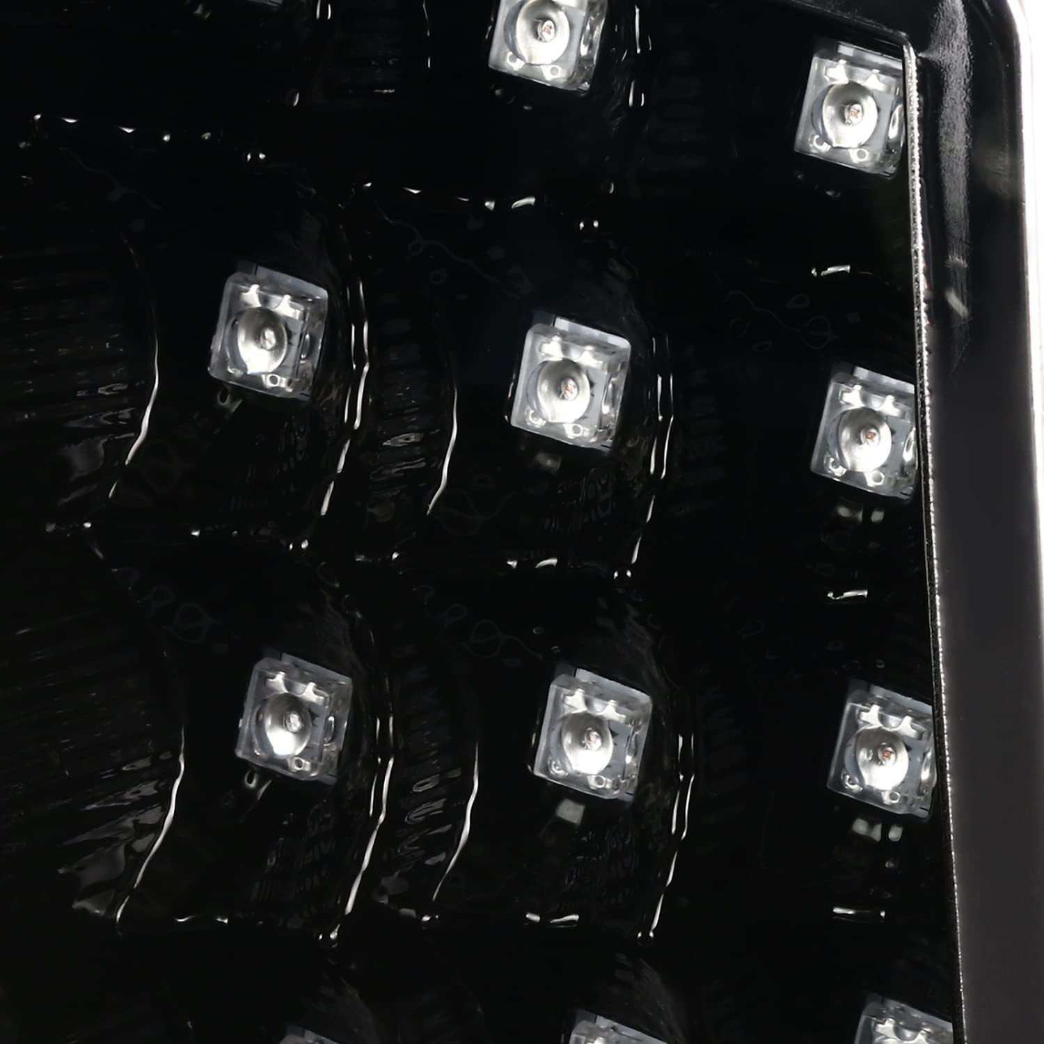 Jet Black SPEC-D TUNING Projector Headlights w/LED Light Bar Compatible with 2014-2021 Toyota Tundra, Left + Right Pair Headlamps Assembly