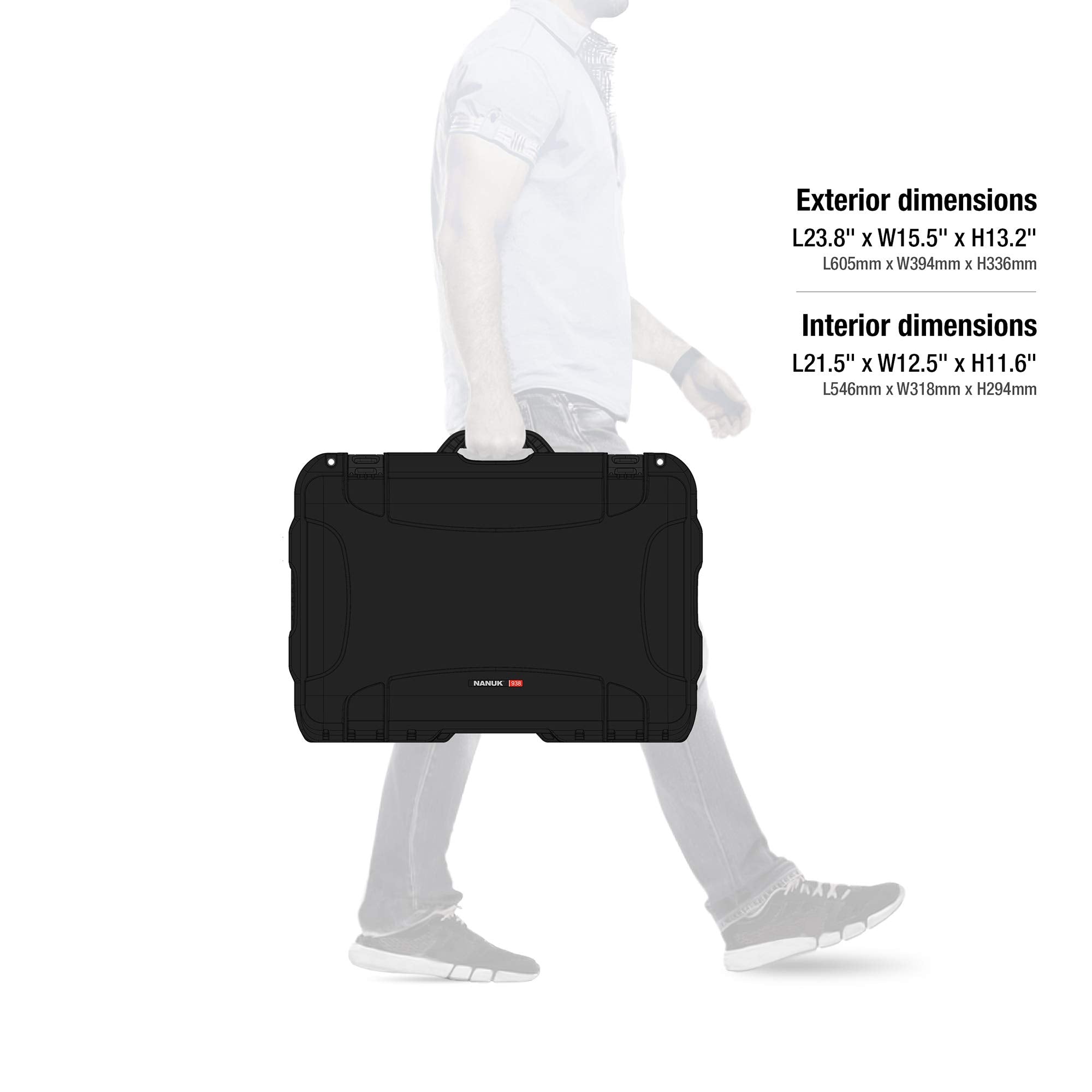 Nanuk 938 Travel Case Protective for 6 Bottles of Wine w/Wheels and Extendable Handle, TSA Approved - Black (938-6BTLS1)