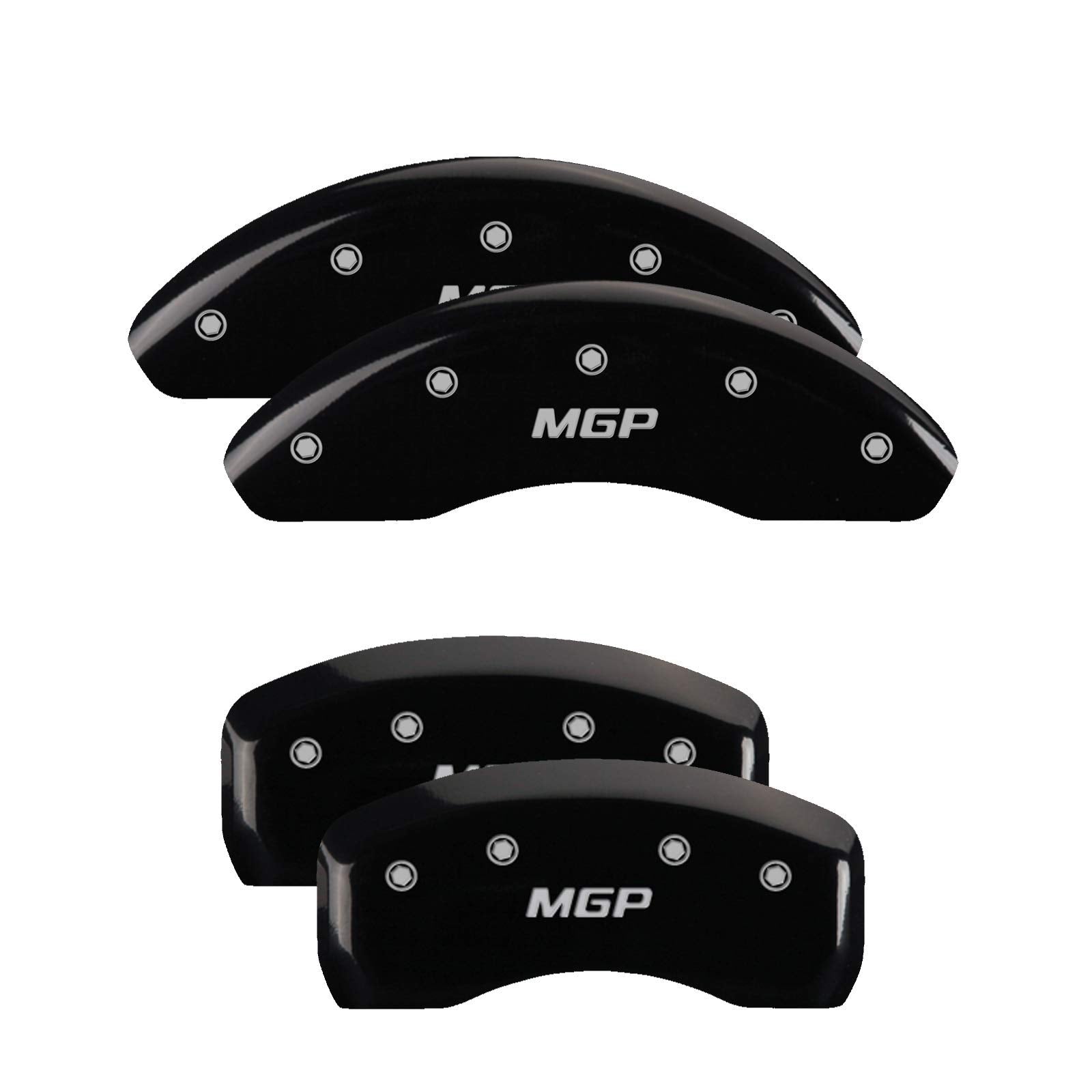 Caliper Covers MGP 35023SMGPBK: Black Powder Coat; MGP Engraved (Set of 4)