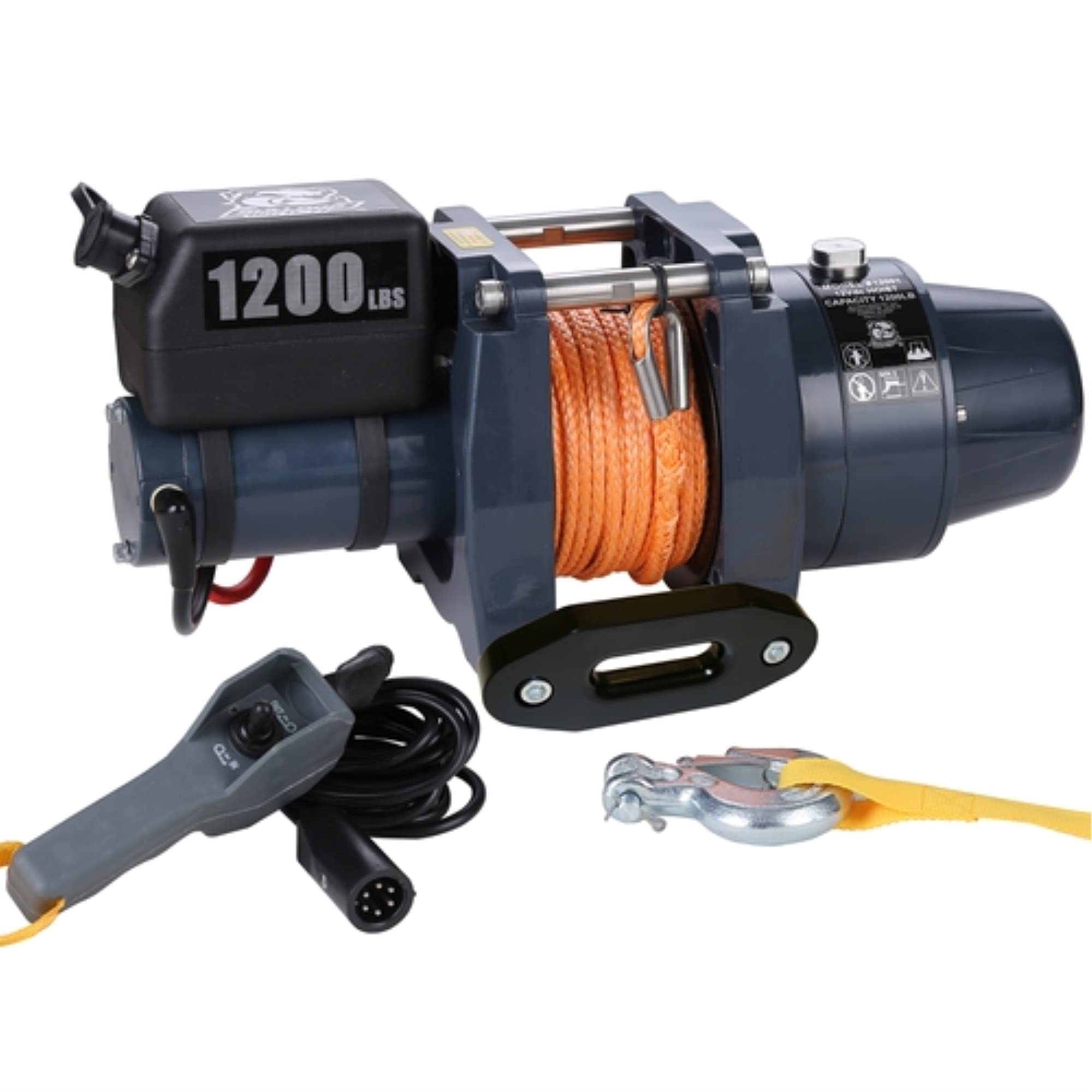 12002 Bulldog Winch - 1200 LB 12vDC Hoist Synthetic Rope