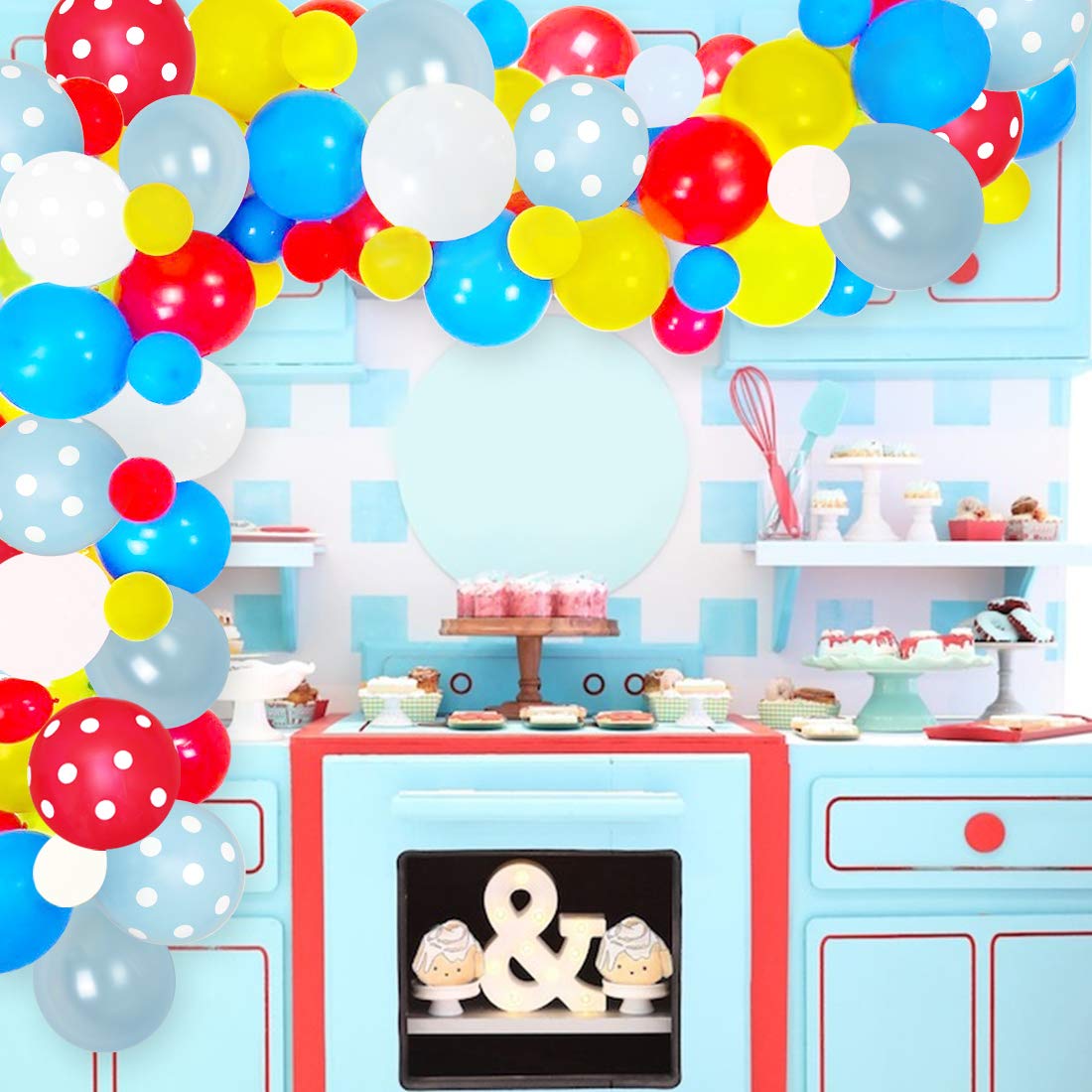 DIY Balloon Arch Garland 115 Pack Kit for Baby Shower, Birthday, Wedding Dr Suess Inspired Party Supplies Decorations