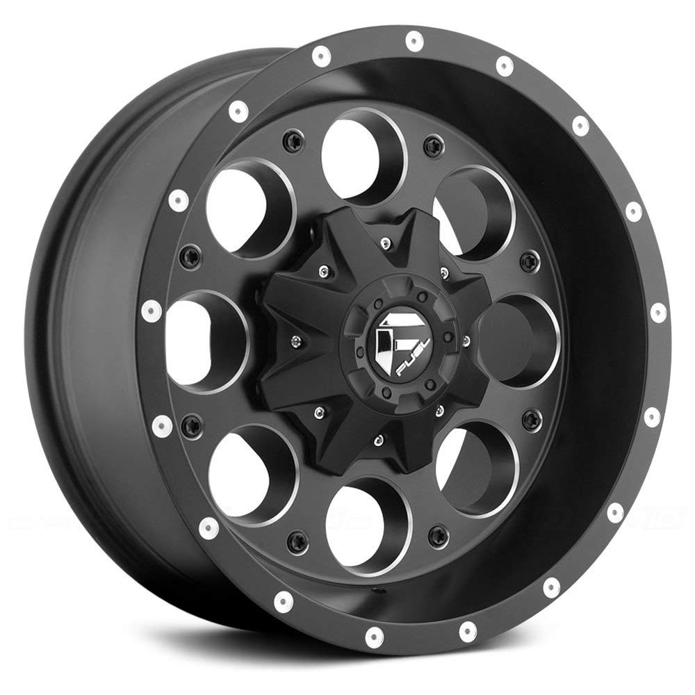 D525 Fuel Offroad REVOLVER Black Wheel with Matte Milled Accents and tpms (20 x 10. inches /8 x 165 mm, -12 mm Offset)