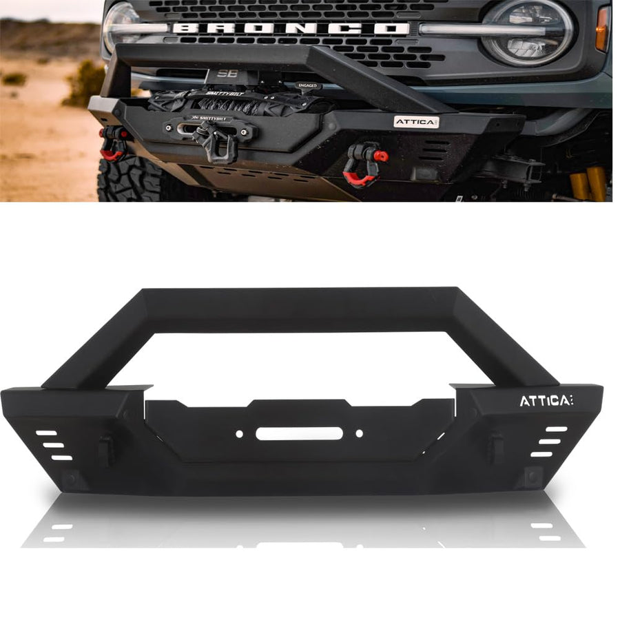 Attica4x4 Cobra Tek Front Bumper | Compatible with Ford Bronco (2021-2023) | Black Powder Coat with High-Grade Steel Construction and Aggressive Style