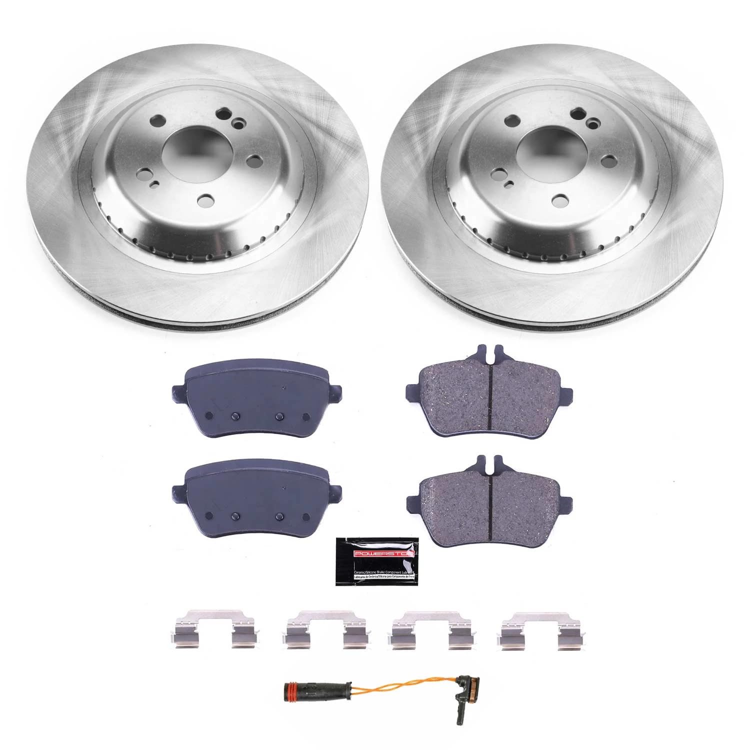 Power Stop KOE7181 Rear Replacement Brake Kit-OE Brake Rotors & Ceramic Brake Pads For Mercedes Maybach S, Mercedes S550, Mercedes Maybach S560, Mercedes S550e [Model Specific]