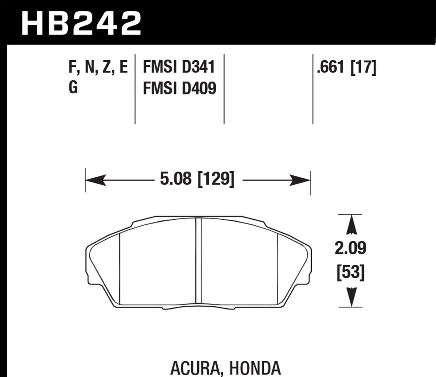 Hawk Performance Blue HB242E.661 9012 Motorsport Brake Pads