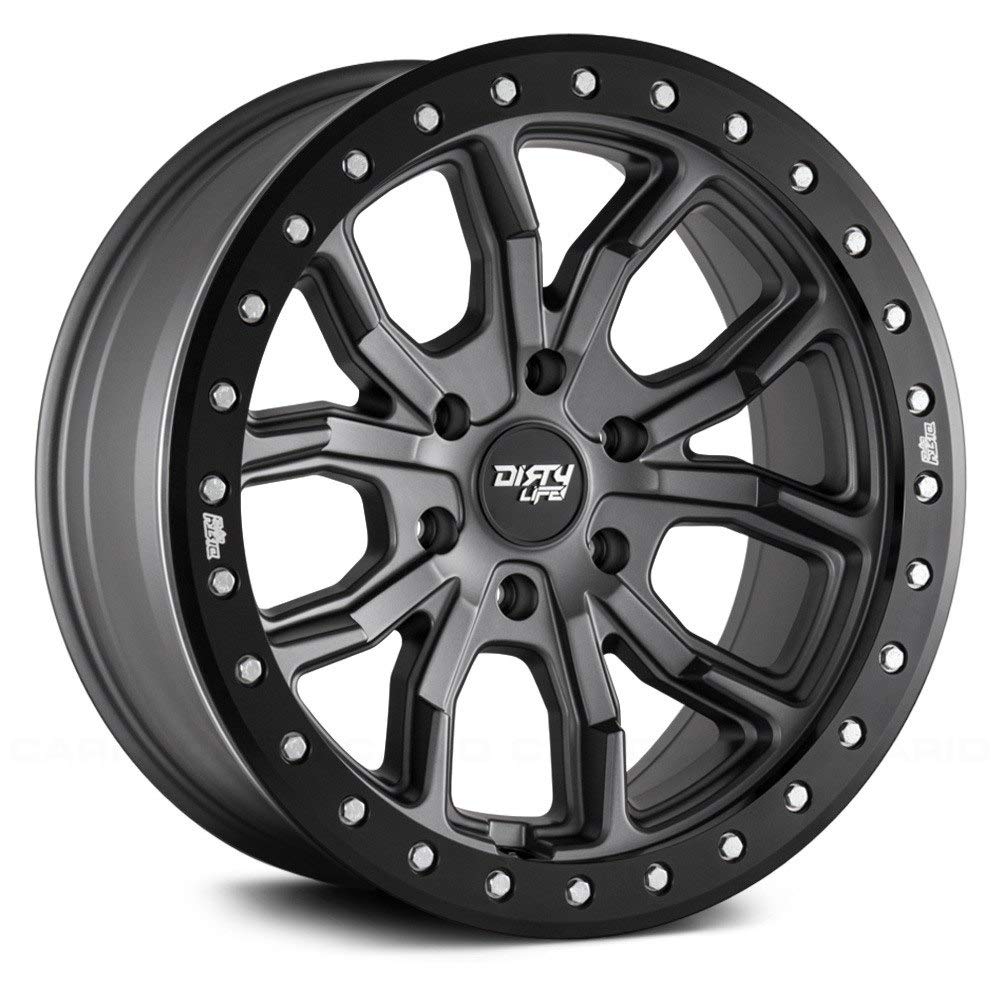 17x9 DT-1, Bolt Pattern: 5x5/, Offset: -12, MATTE GUNMETAL W/SIMULATED RING, set of 1