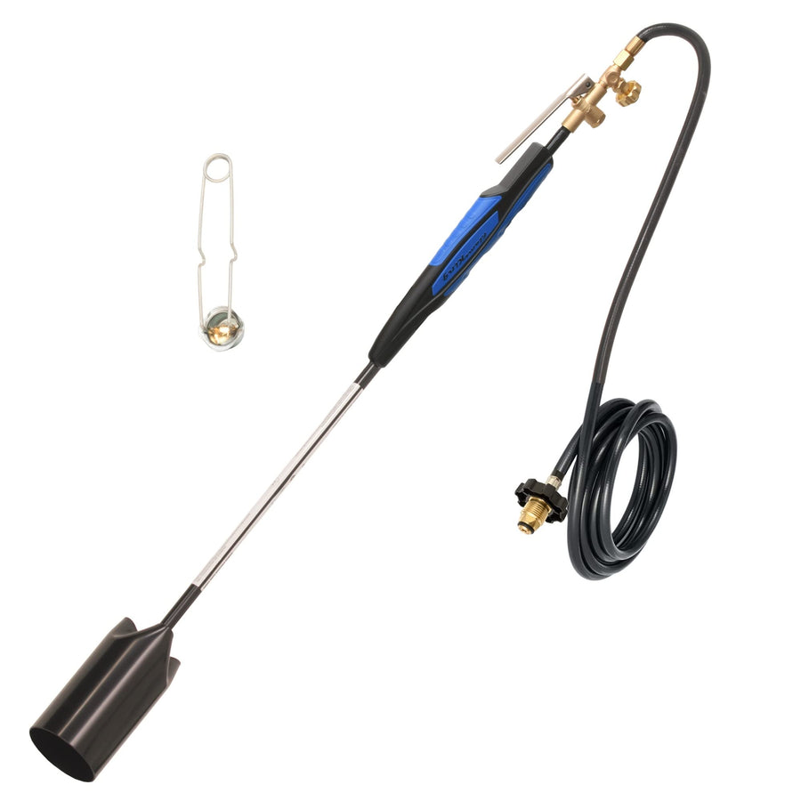 Flame King Heavy Duty Propane Torch Kit Weed Burner, 500,000 BTU with Flint Striker, with 10-ft Hose Regulator Assembly
