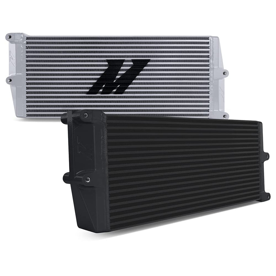 Mishimoto Universal Heavy-Duty Bar-and-Plate Oil Cooler MMOC-OO-17SL, 17" Core, Opposite-Side Outlets, Silver