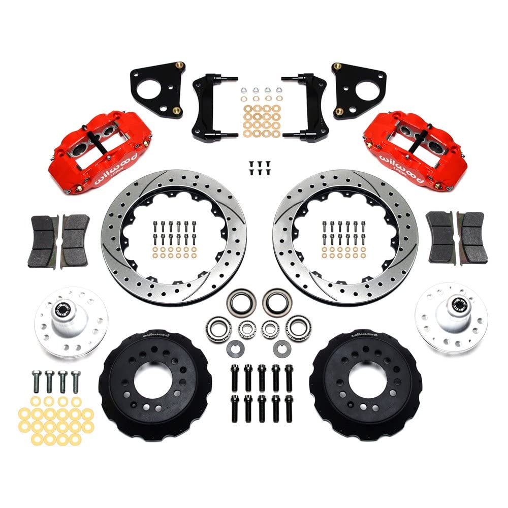 140-10815-DR WILWOOD FNSL6R Front Hub Kit,12.88",Drilled, Red CPD 62-72 B, 70-72 E w/Drum