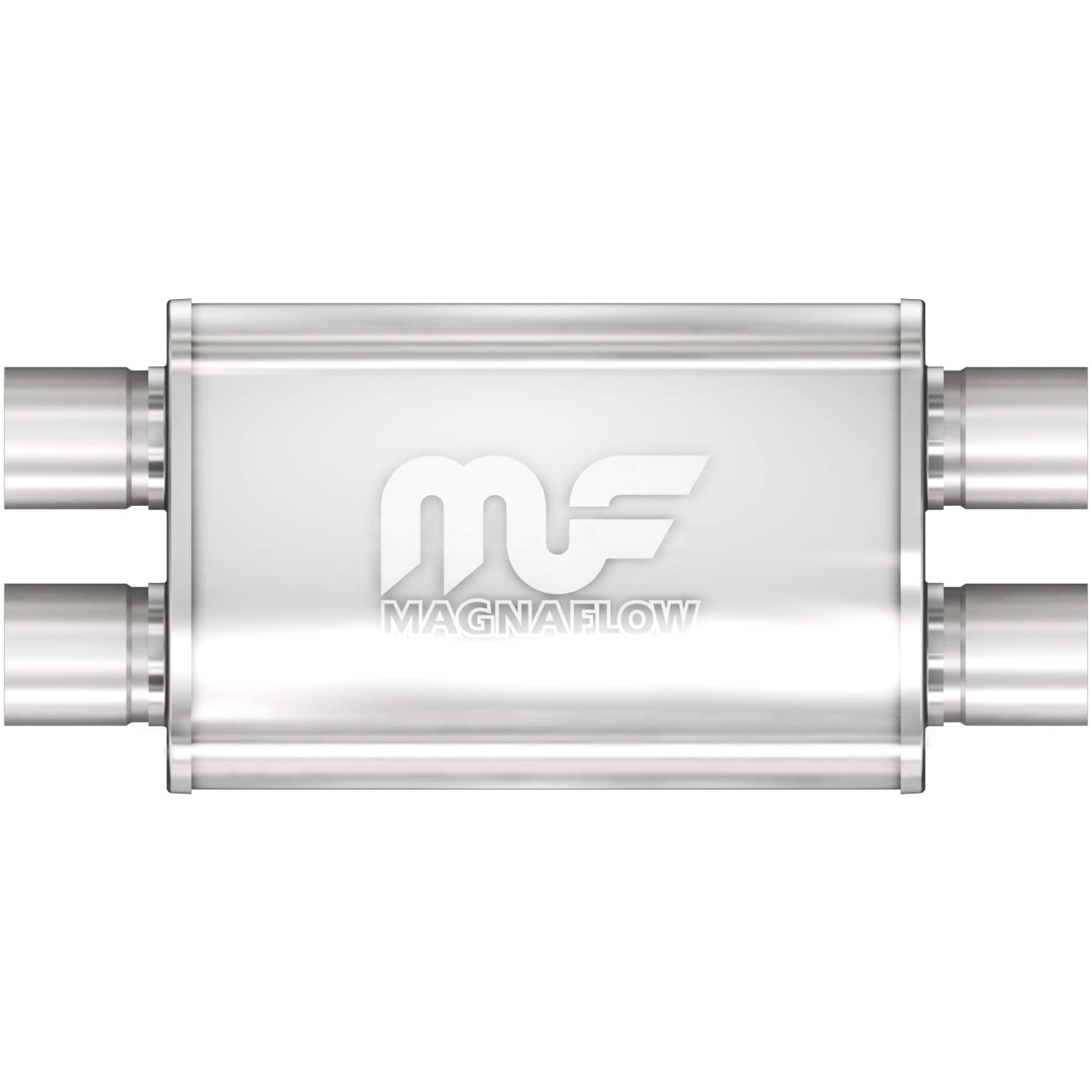 Performance MagnaFlow Exhaust Muffler 11379: 2.5"/2.5" Inlet/Outlet, 4x9x11" Oval, Stainless Steel, Satin Finish