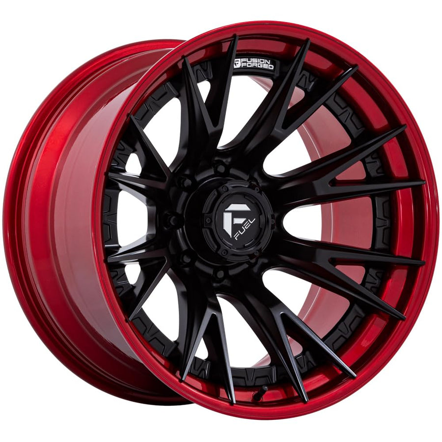 FUEL OFF-ROAD 24X12 FC402 CATALYST 8X6.5 4.77-44mm MATTE BLACK WITH CANDY RED LIP - FC402MQ24128044N