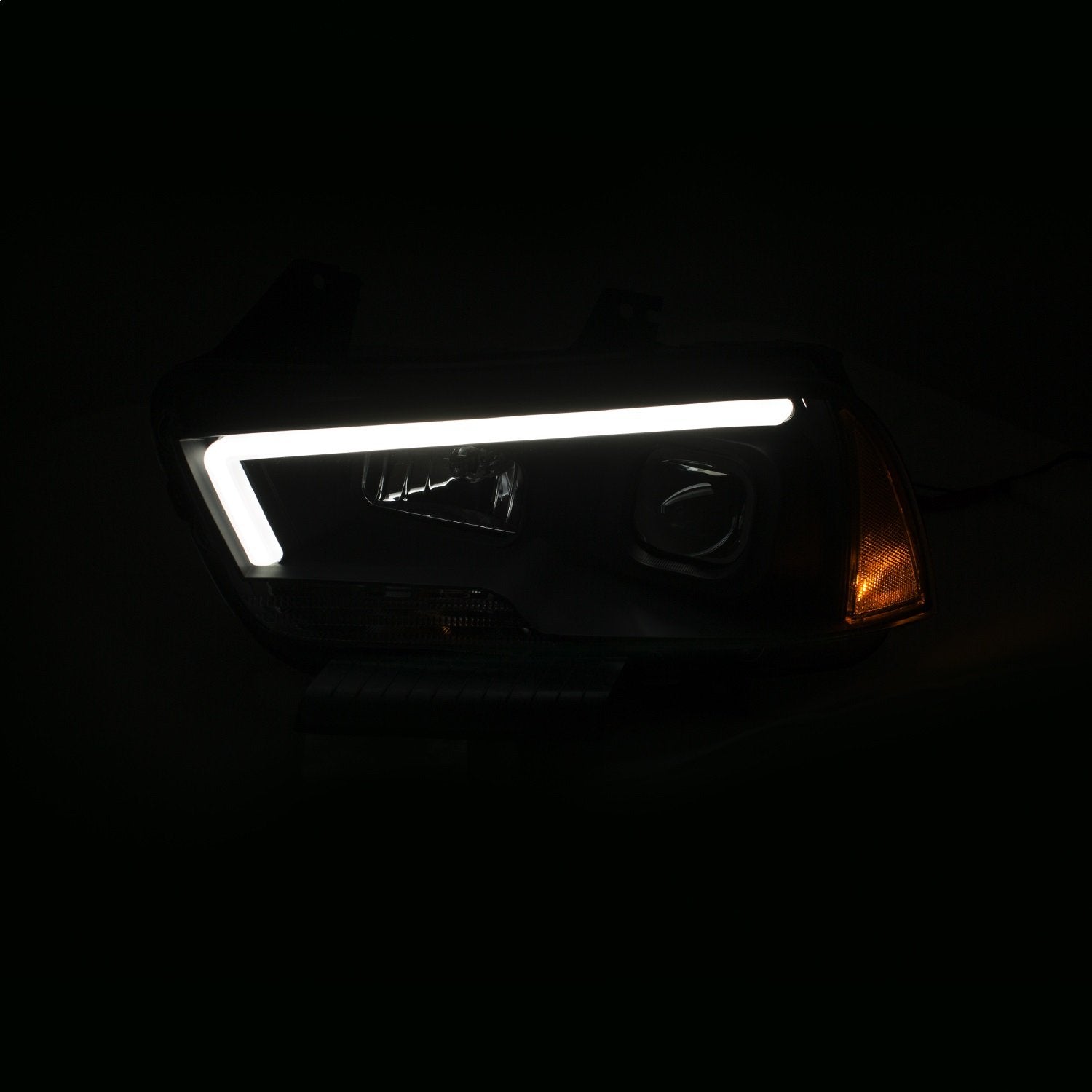 11-14 Dodge Charger ANZO Projector Headlights w/Plank Style Design Black