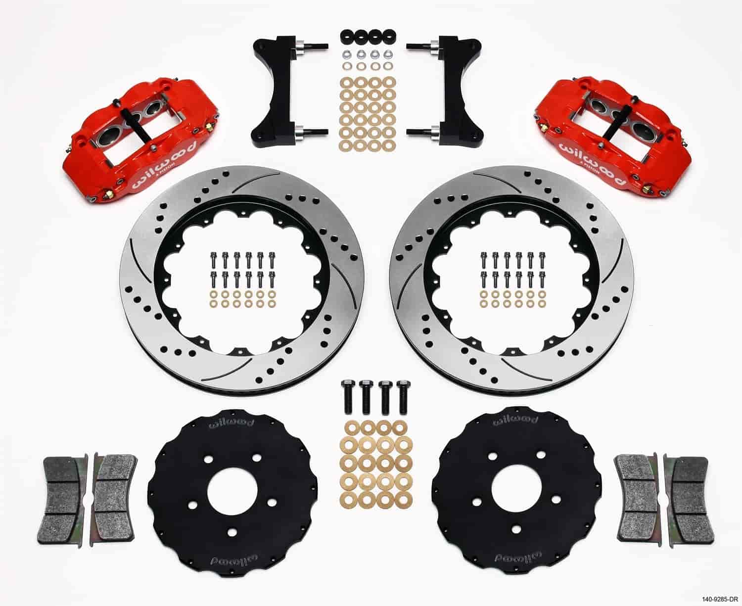 Front Hat Kit FNSL6R, 14.00", Drilled, Red