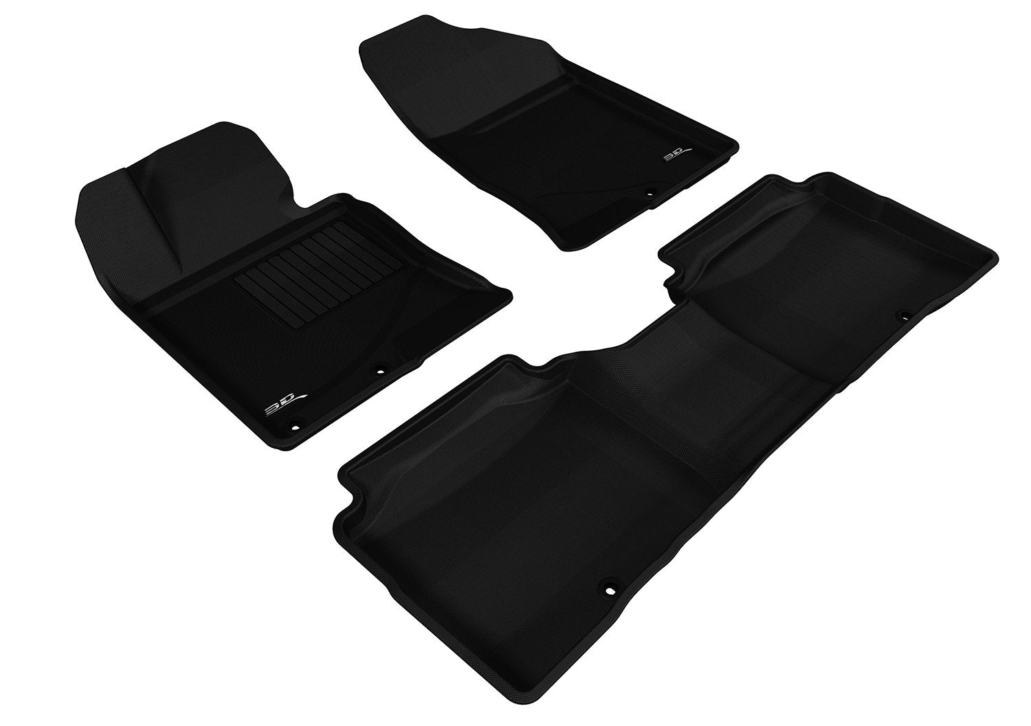 3D MAXpider Complete Set L1KA02501509 Custom Fit All-Weather Floor Mat for Select Kia Optima Models - Kagu Rubber (Black), Tan