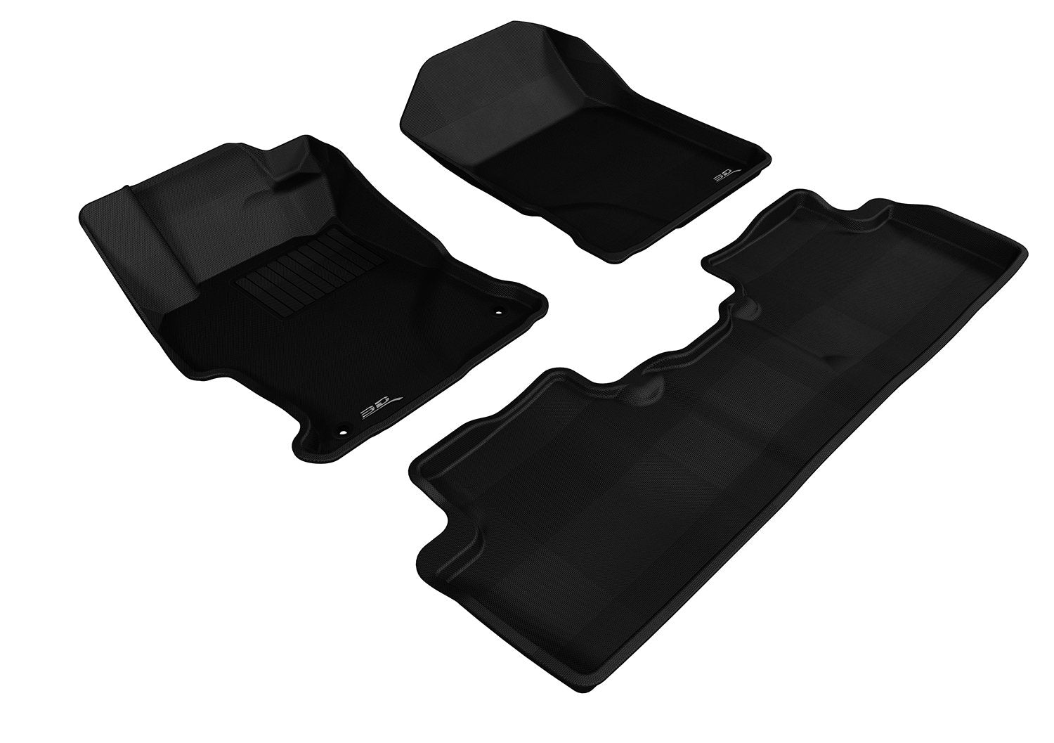 Kagu 3D MAXpider Custom Fit Floor Mat (Black) for 2012-2013 Honda Civic Sedan - 1ST Row 2ND Row