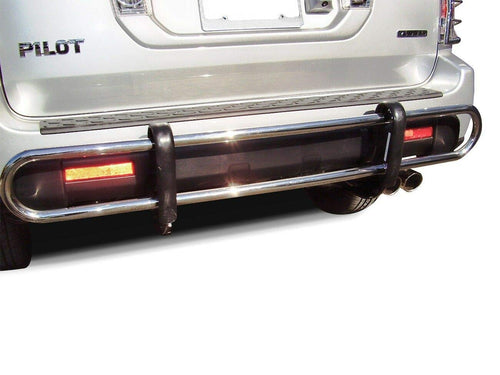 Rear Bumper Guard Black Horse Double Tube Stainless Steel Compatible with 2016-2022 Honda Pilot|2014-2020 Acura MDX-8HO6SS