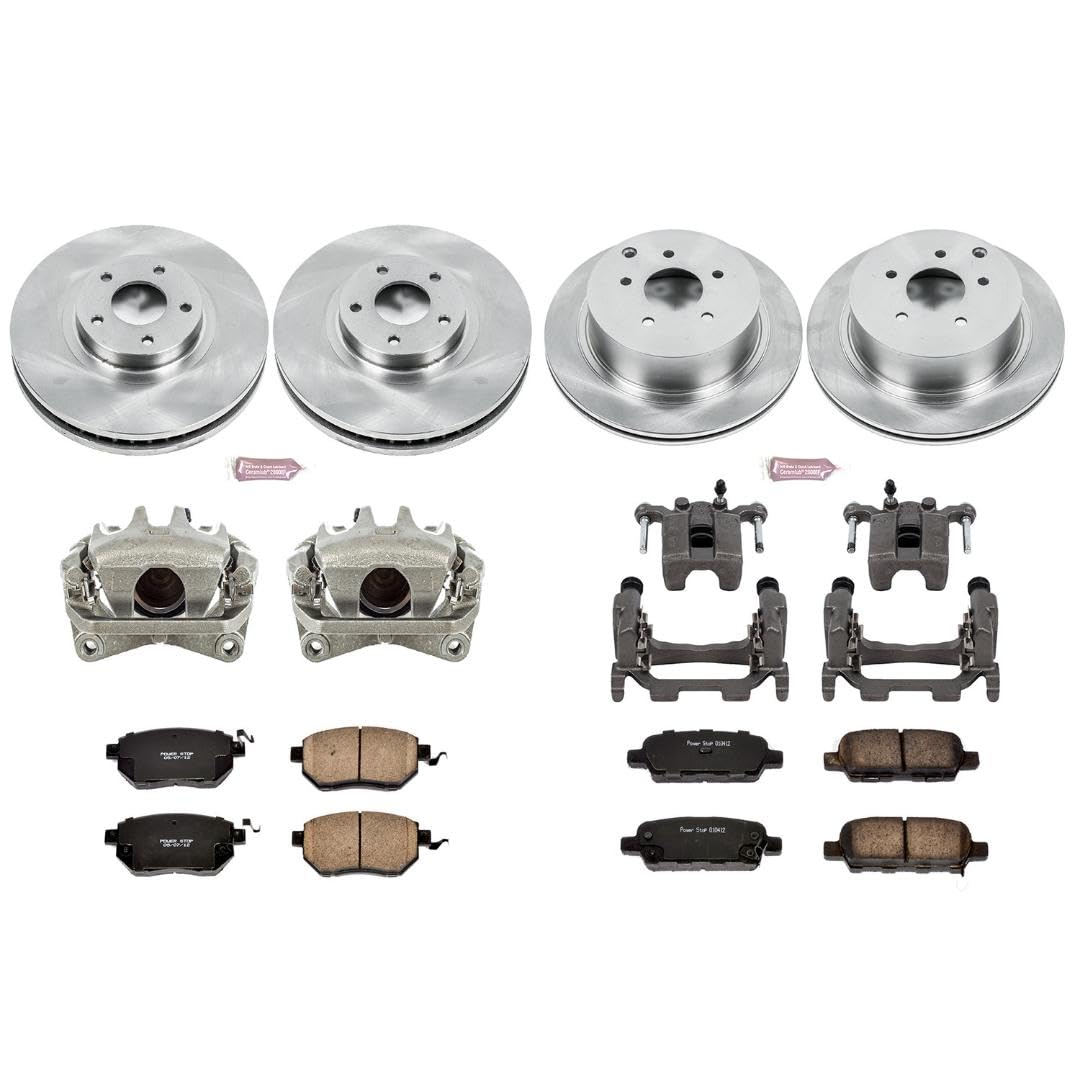 Power Stop KCOE2767B Stock Replacement Brake Kit Front and Rear (with Calipers) For Nissan Murano 2009-2011 [Model Specific]