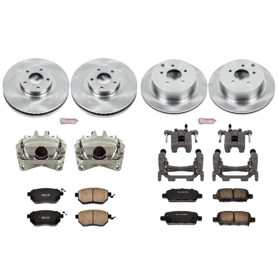 Power Stop KCOE2767B Stock Replacement Brake Kit Front and Rear (with Calipers) For Nissan Murano 2009-2011 [Model Specific]