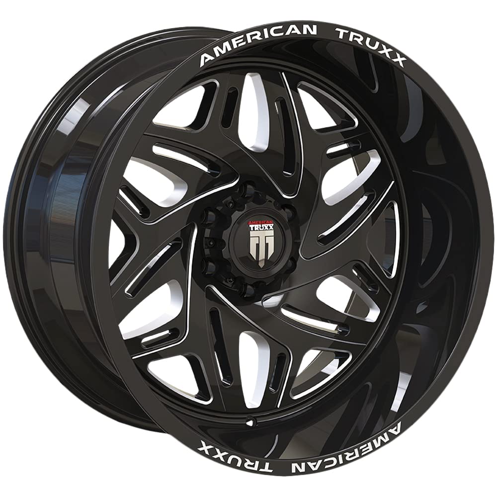 AT1914 American Truxx Euphoria 22x12 6x135-44mm Black/Milled Wheel Rim 22" Inch