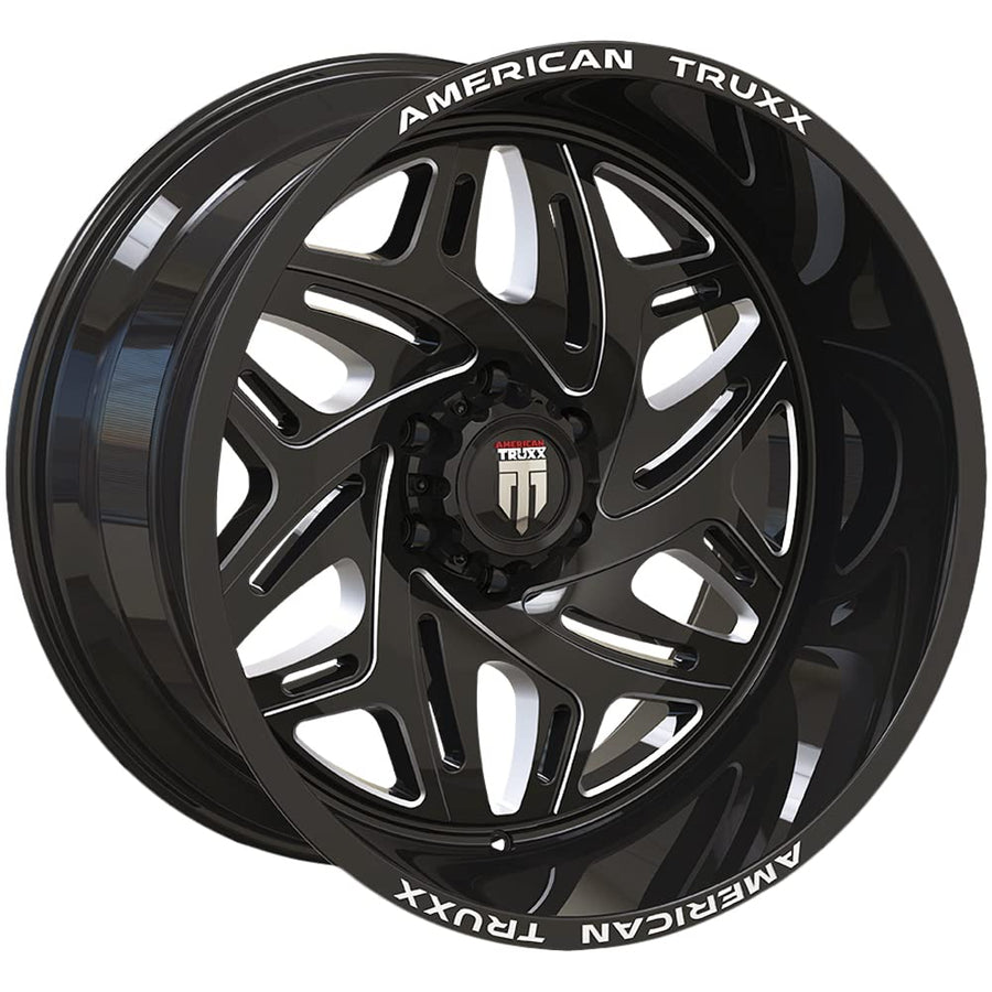 AT1914 American Truxx Euphoria 20x9 5x5.5" +0mm Black/Milled Wheel Rim 20" Inch