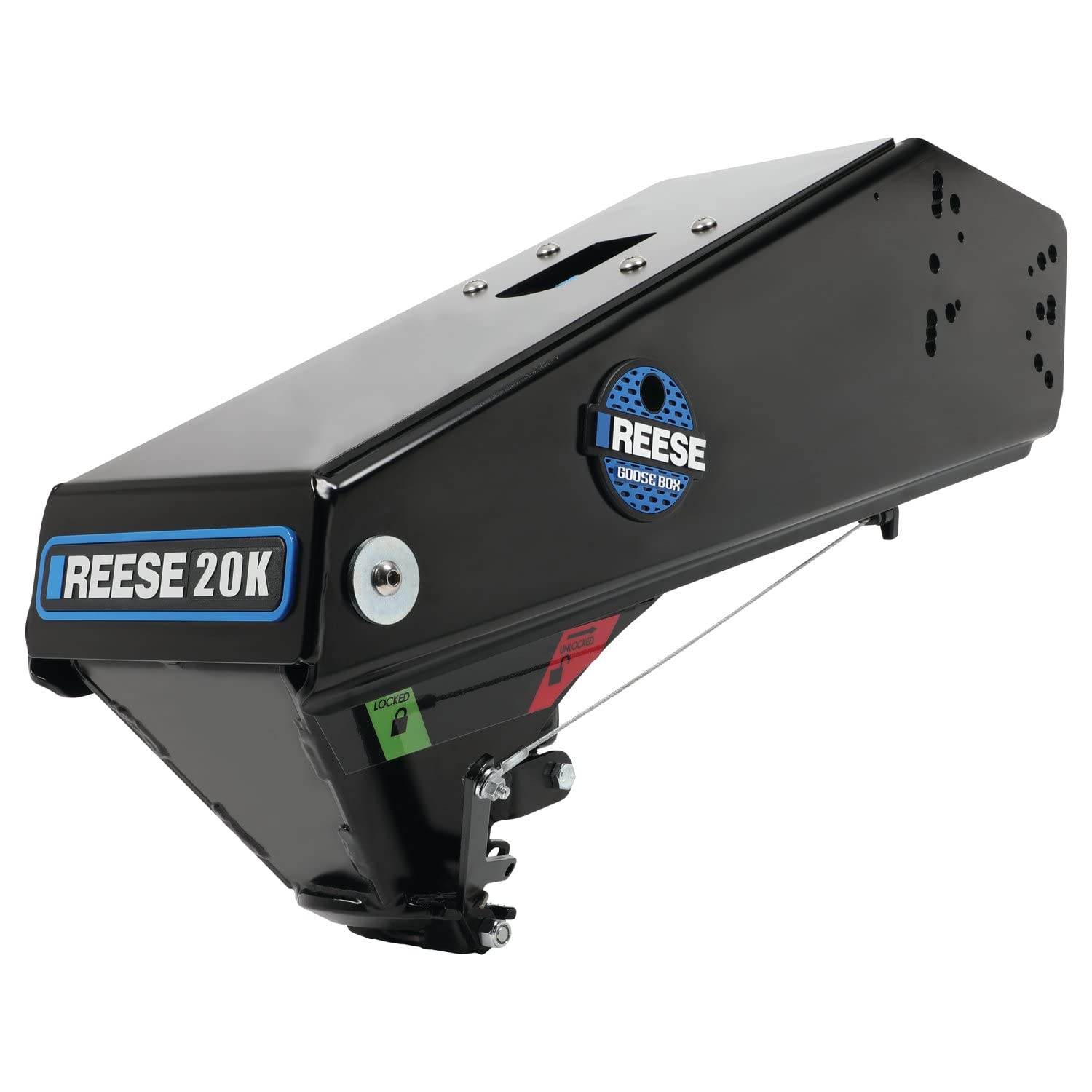 Goose Box 5th Wheel Pin Box, Reese 94920, Air Ride 20,000 lbs. Capacity, Fits Lippert (1621, 1716, 0719, Rhino), Fabex PB 600 Series