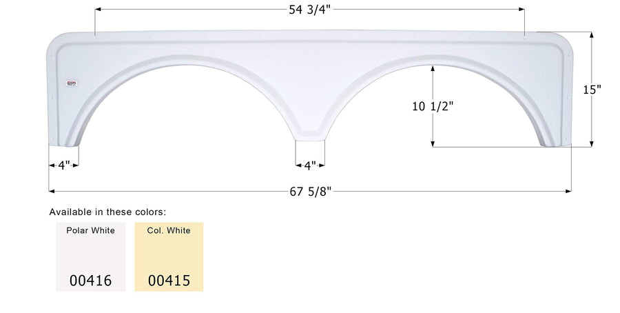 Polar White ICON FS668 Tandem Fender Skirt (00416)