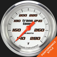 Velocity White Classic Instruments VS327WAPF 2 5/8" Transmission Temperature Gauge