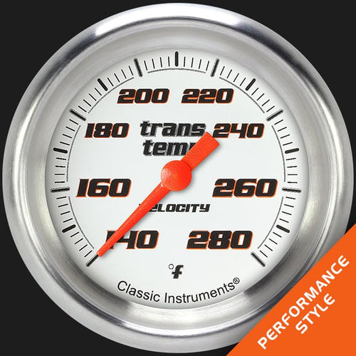 Velocity White Classic Instruments VS327WAPF 2 5/8" Transmission Temperature Gauge