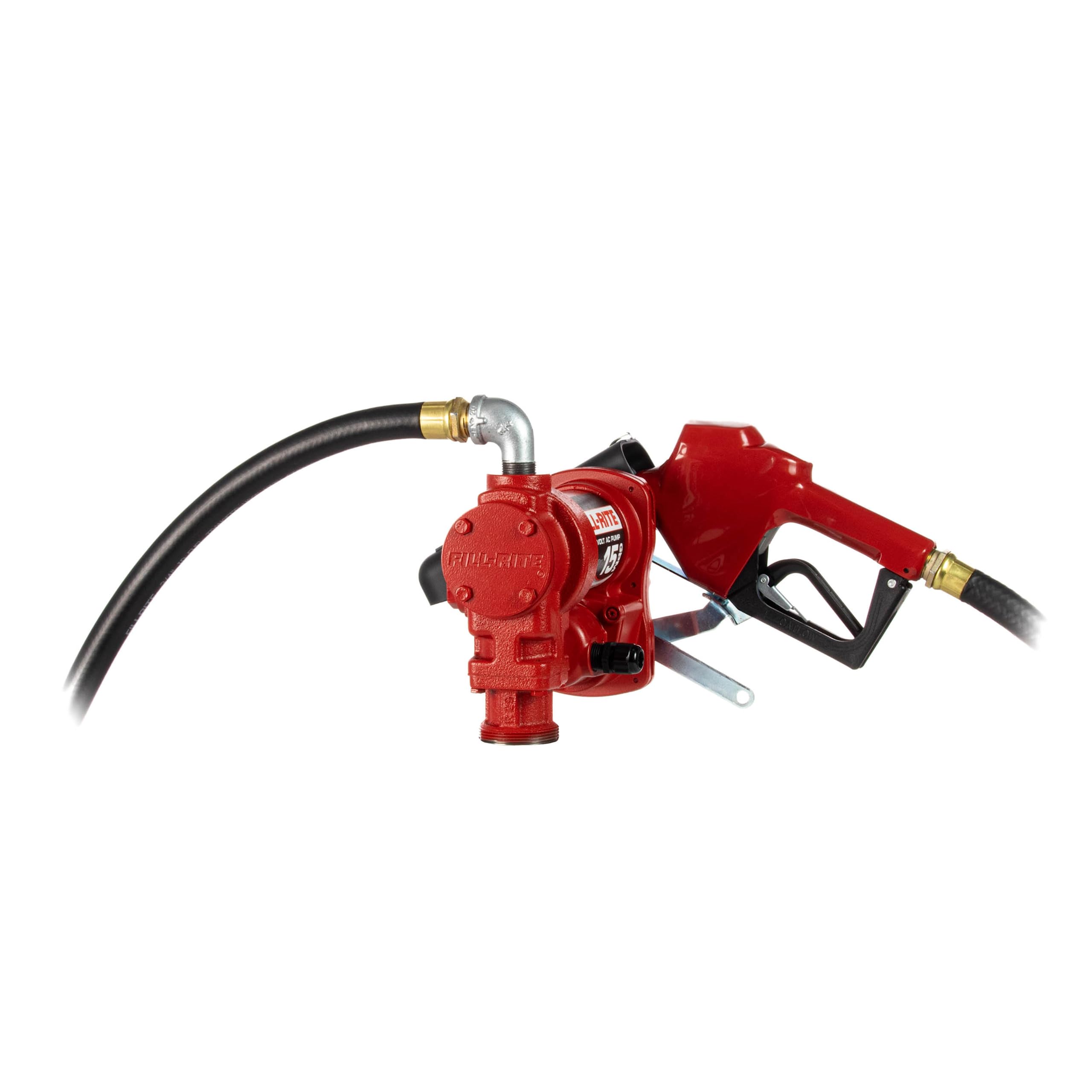 Fill-Rite 115V FR610HA Fuel Transfer Pump w/Discharge Hose & Automatic Nozzle (Red) | Gasoline, Diesel, Kerosene, Ethanol & Methanol Blends & Biodiesel