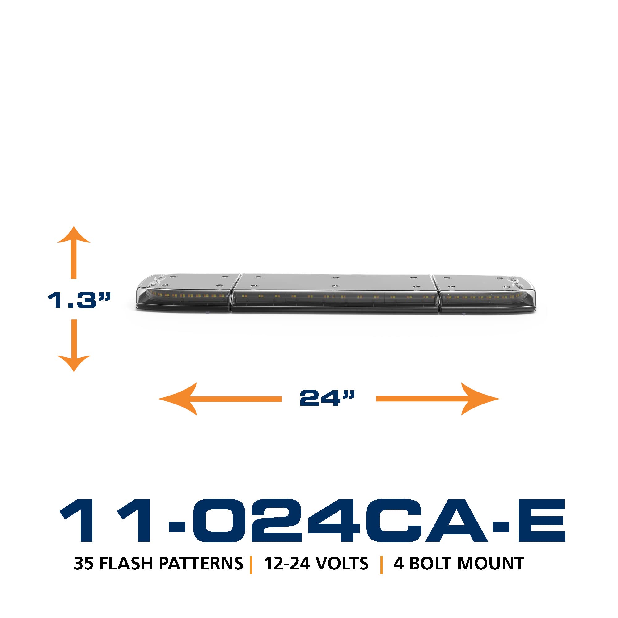 ECCO 24 Inch LED Light Bar Single Row Flood Beam Amber 79W Off Road Lights for Trucks Commercial Vehicles, 5 Year Warranty