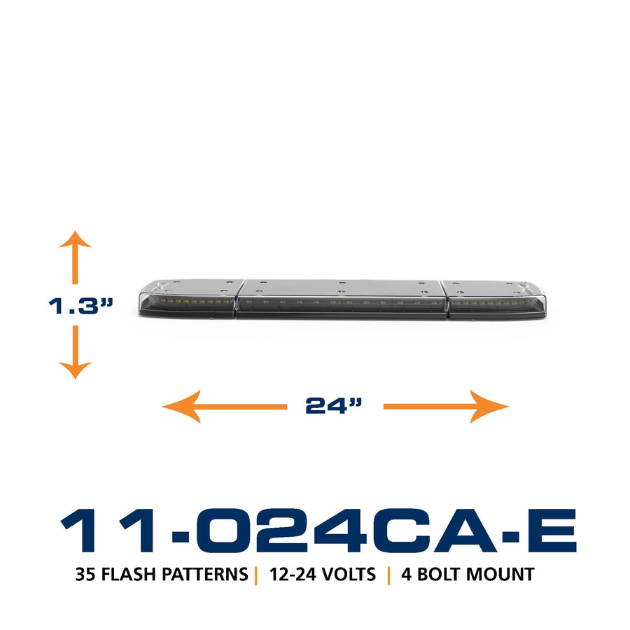 ECCO 24 Inch LED Light Bar Single Row Flood Beam Amber 79W Off Road Lights for Trucks Commercial Vehicles, 5 Year Warranty