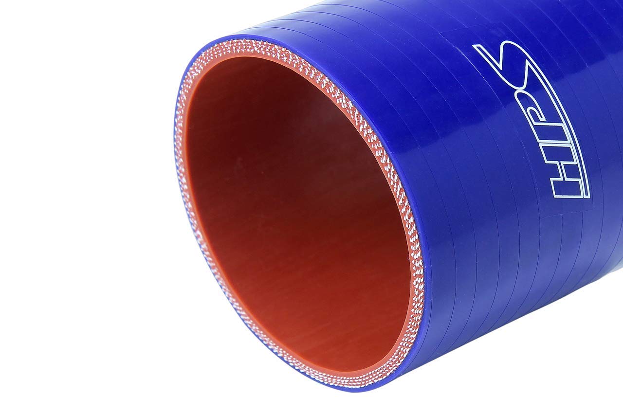 High Temp HPS HTSR-400-550-L6-BLUE 4-ply Reinforced Silicone Reducer Coupler Hose, 30 psi Maximum Pressure, 4" - 5-1/2" ID, 6" Length, Blue