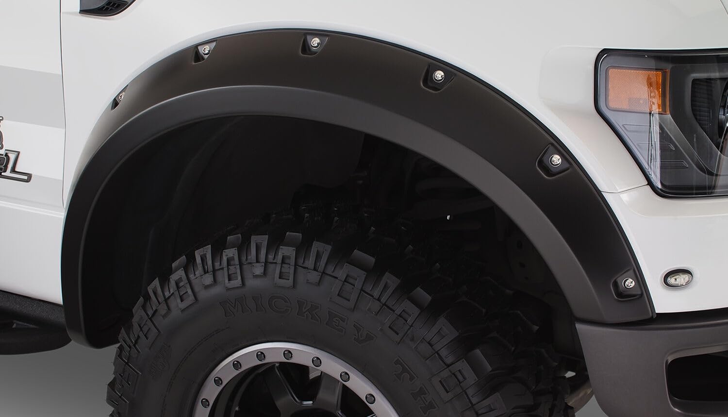 Husky Liners Pocket Style Fender Flares | Fits 2010-2014 Ford F-150 SVT Raptor | Front & Rear, 4-pc Black - 2802938