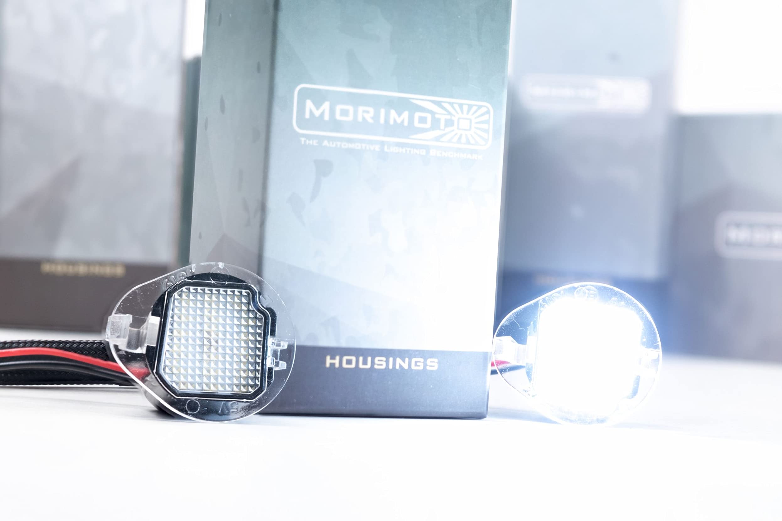Morimoto XB Puddle Lights Mirror, Black Housing Upgrade, Fits Jeep Cherokee (14-20), Plug and Play Assembly, Easy Install, 5000k Pure White Light, Anti-UV Coating (1x LF72201)