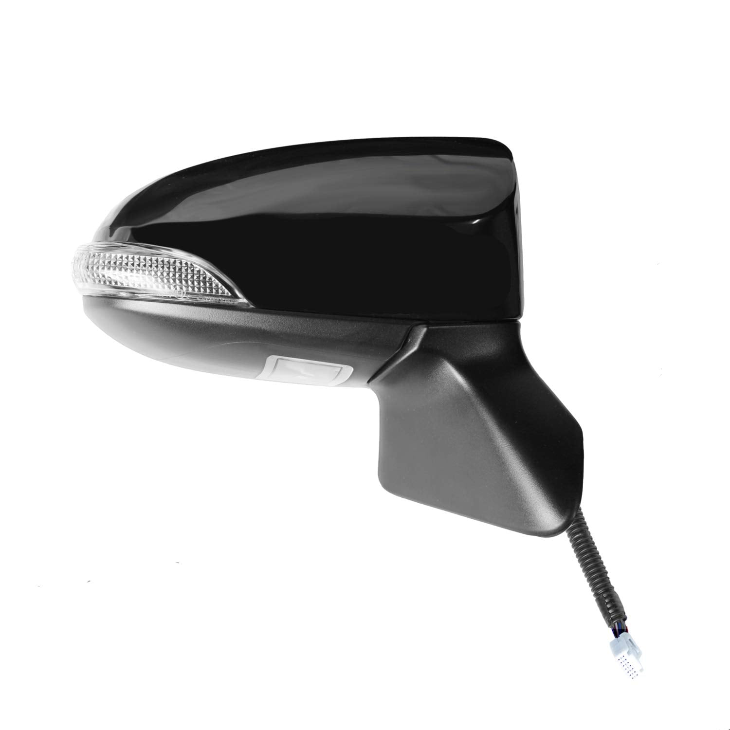 Side Passenger Mirror for TOYOTA Venza, (textured black w/PTM cover, w/turn signal, w/puddle lamp, w/memory, power folding), R, HP