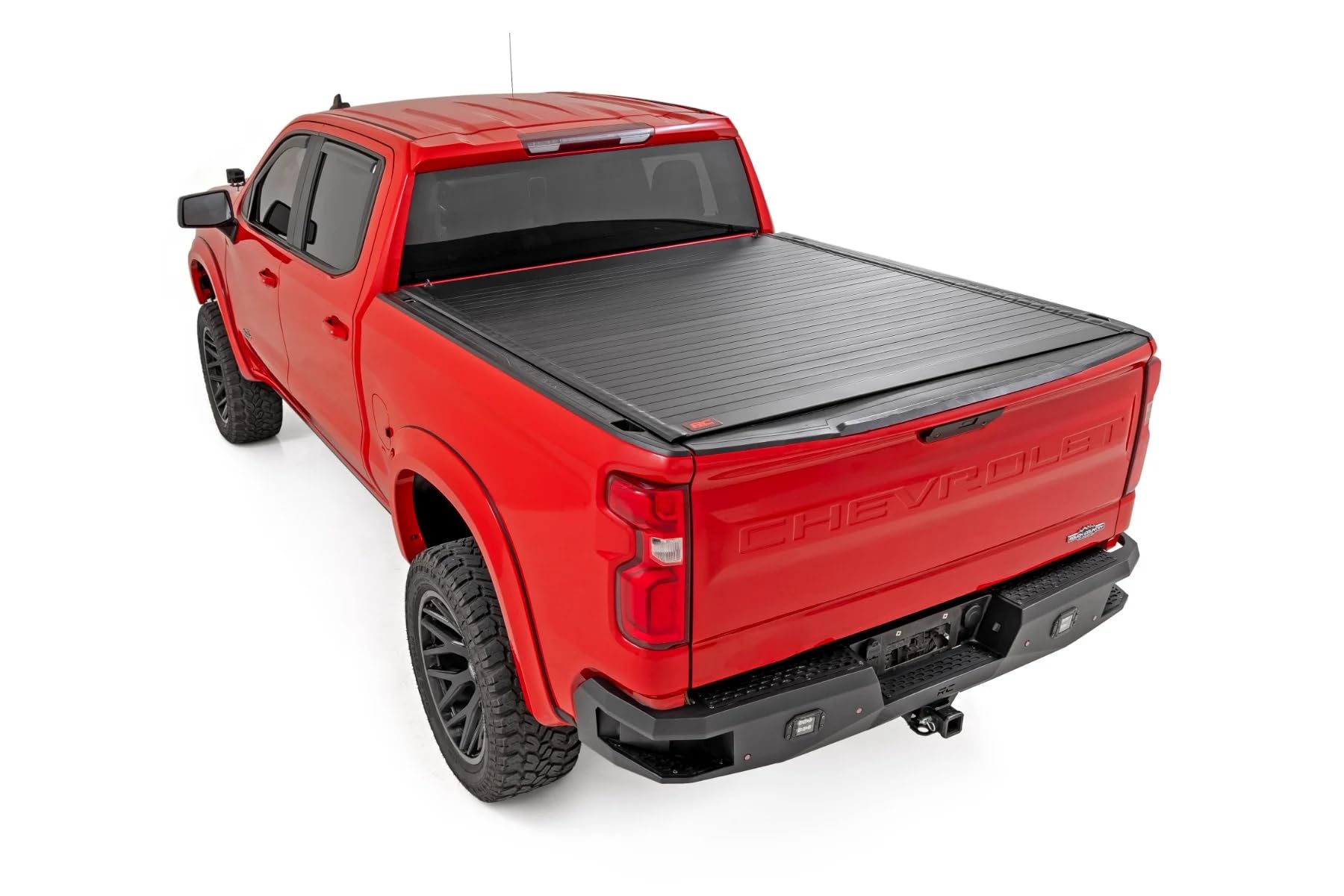 Rough Country Tonneau Cover Hard Roll-Up for Chevy Silverado & GMC Sierra 1500 (2019-2026) - Aluminum Truck Bed Cover, Fits 5'10 Bed Short Bed