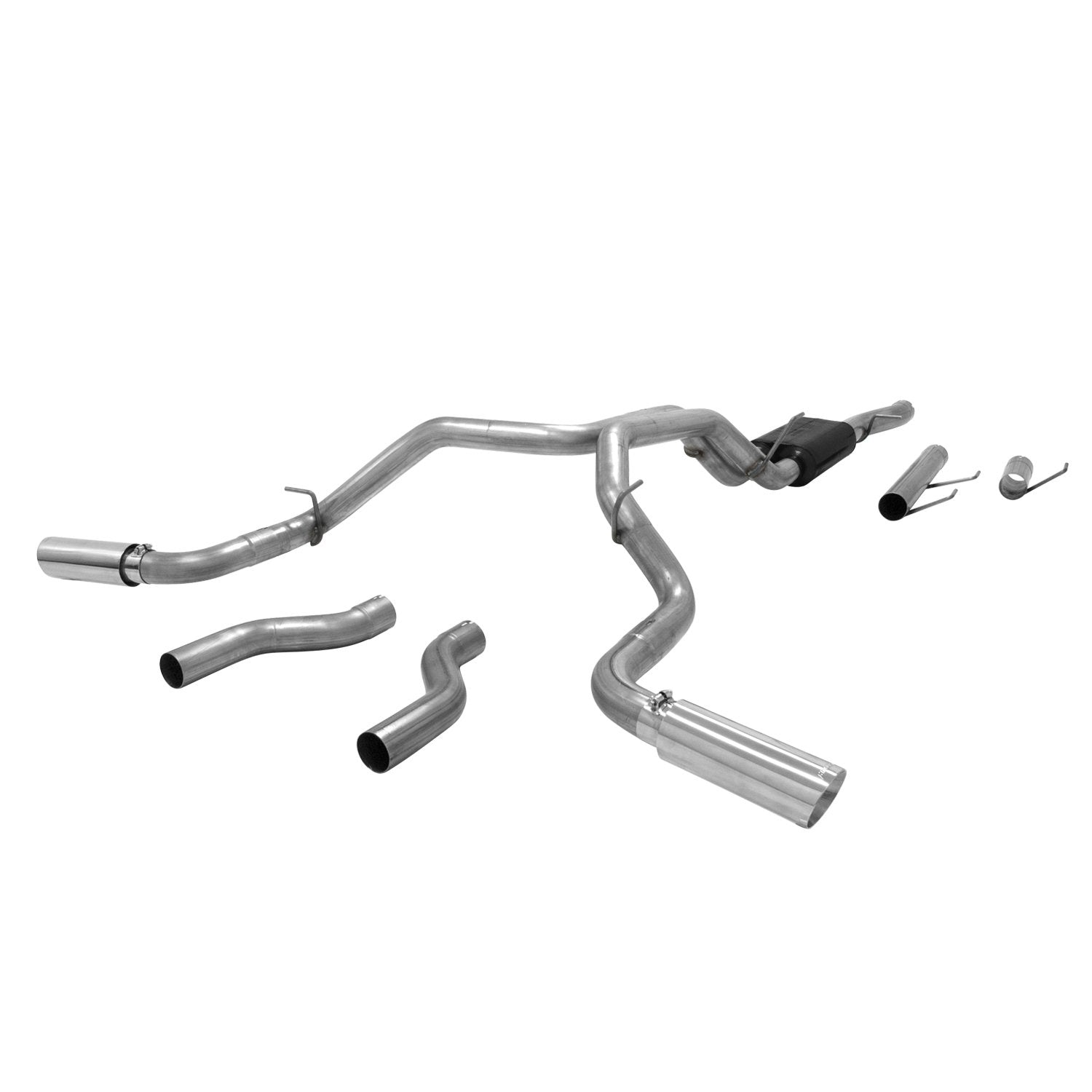 American Thunder Flowmaster 817709 Cat-Back Exhaust Kit 3 Inch 409 Stainless Steel Dual 4 Inch Polished Tips Compatible with 2014-2024 Ram 2500 6.4L 149.4 160.5 169.4 Inch Wheelbases