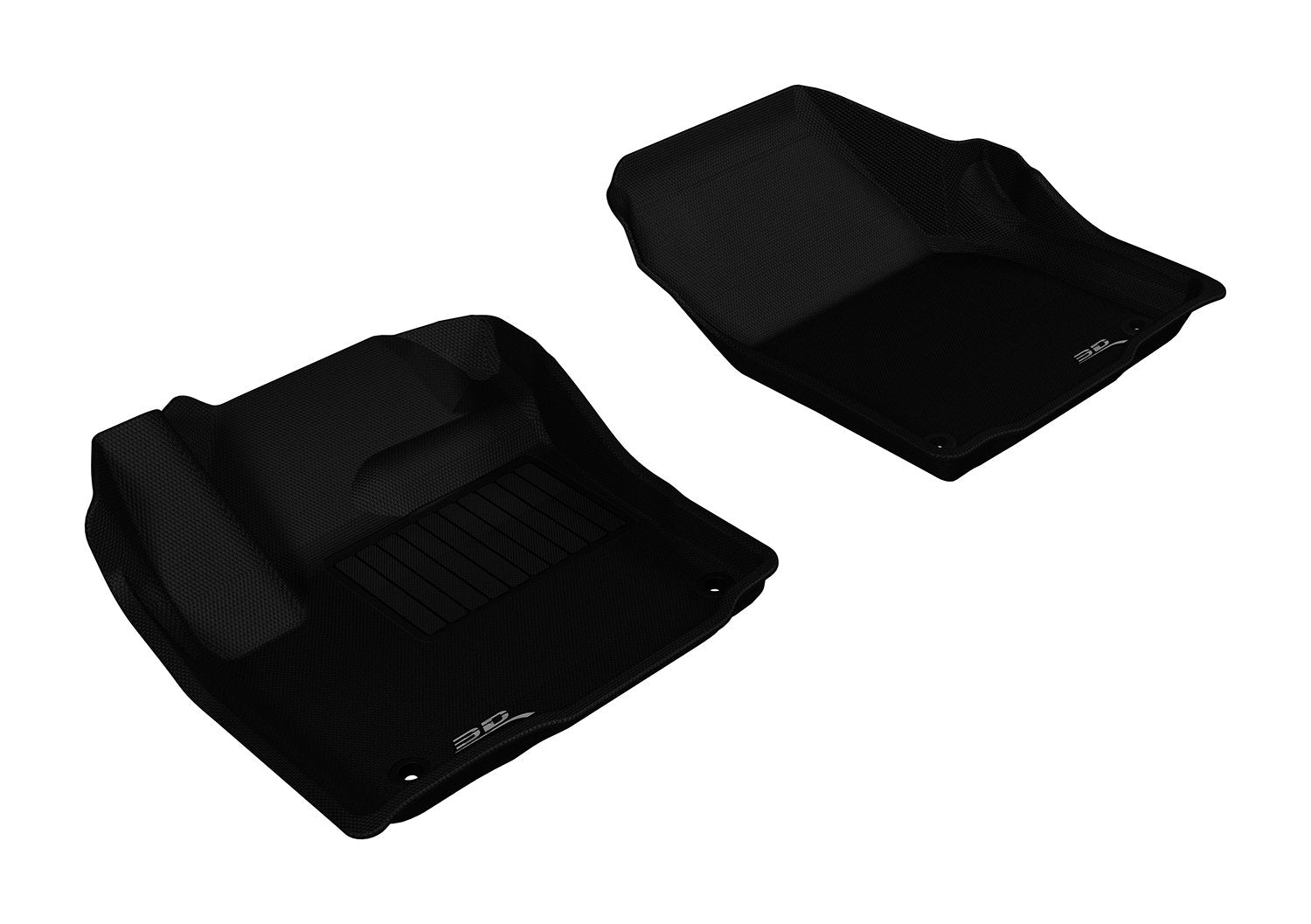 Complete Set 3D MAXpider Custom Fit All-Weather Floor Mat for Select Land Rover Range Rover Evoque Models - Kagu Rubber (Gray), Black, Front Row