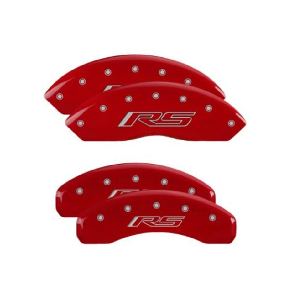 MGP Caliper Covers RS 14255SRS5RD (Camaro Gen 5/6) Red Powder Coat Finish, Silver Characters, Set of 4